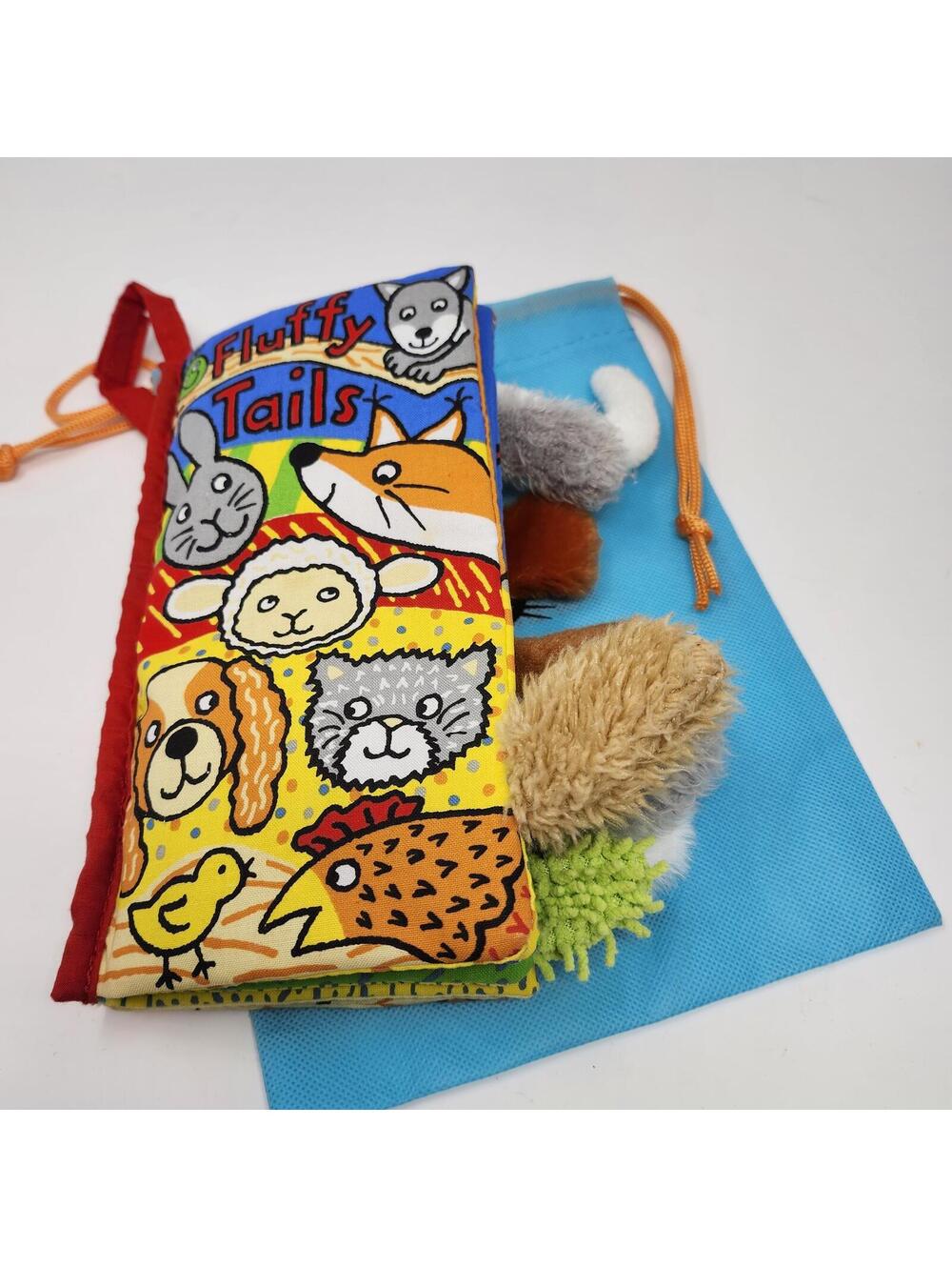 Jellycat Fluffy Tails Soft Baby Activity Cloth Book Toy